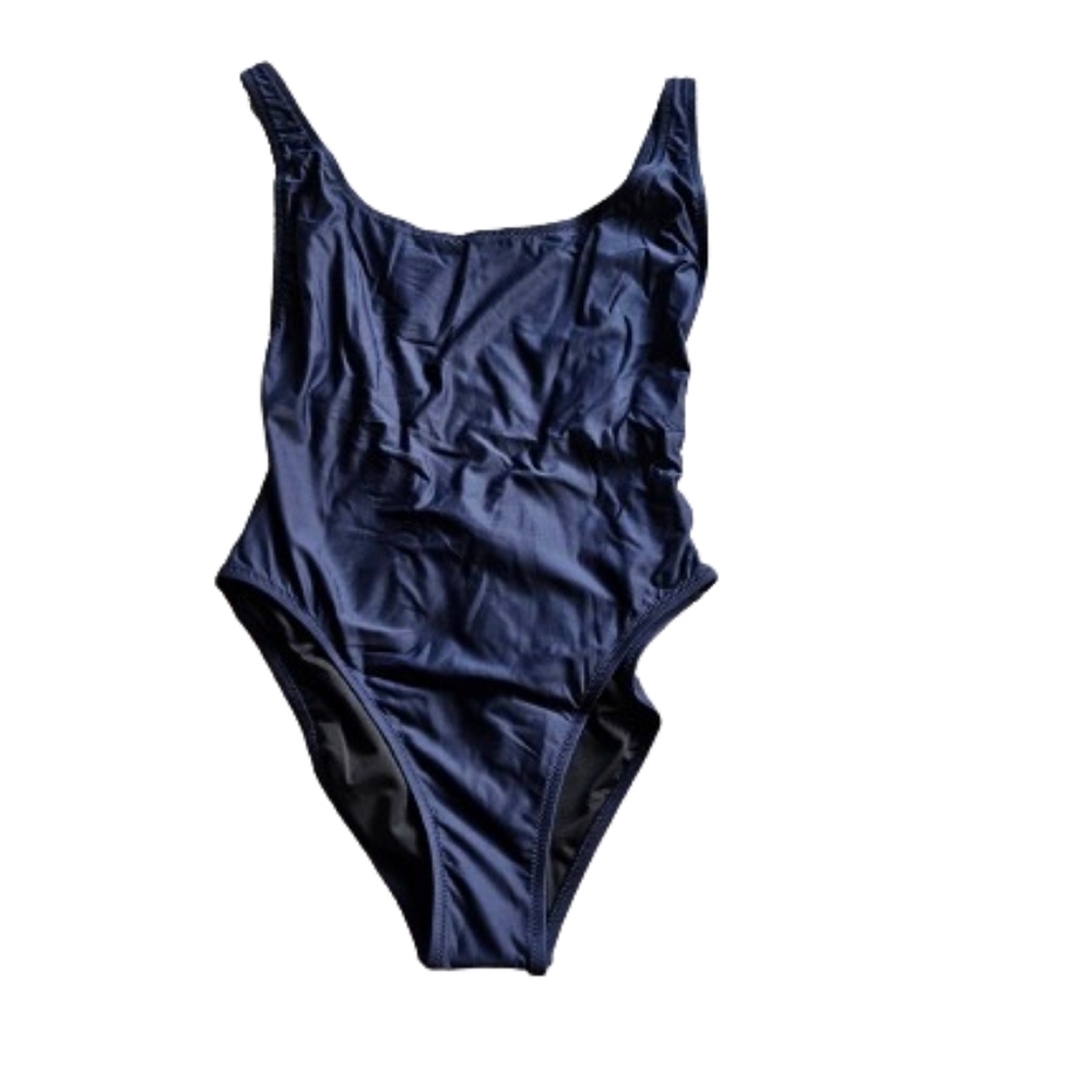 J.Crew plunging scoopneck swimsuit, 8, blue - Picture 2 of 5
